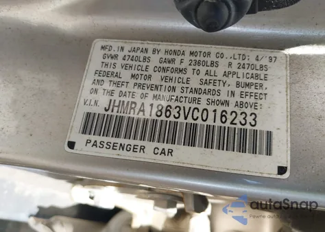 1997 Honda Odyssey Lx from USA, damaged, VIN JHMRA1863VC016233